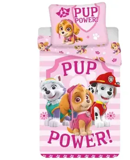 Detské obliečky Obliecky Disney Paw Patrol ružový 140x200cm+90x70cm Setino Tiahome
