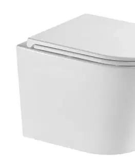 Záchody HOPA - Závesné WC OVALE BASSO TORNADO so SLIM sedadlom Soft-close OLKLT053EUQ3