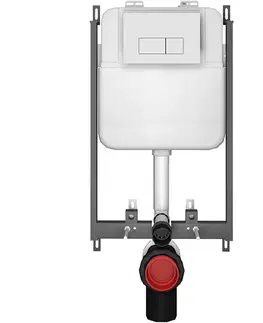 Záchody CERANO - Kompletný WC set Basic/Dure - biela lesklá - WC tlačidlo Modulo/Biela - na zamurovanie - 51x35 CER-8050BD85900