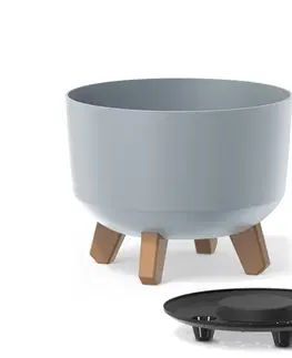 Kvetináče a truhlíky NABBI DGRL240 plastový kvetináč na nožičkách 23,8 cm svetlosivá