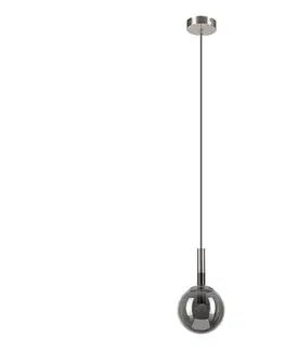 Svietidlá  Luster na lanku ROLLO 1xE14/5W/230V matný chróm/dymová LM-1.218/SATYNA-NIKIEL/E14