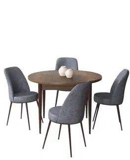 Jedálenské sety Dining Table & Chairs Set (5 Pieces) Tor - Baroque, Fume