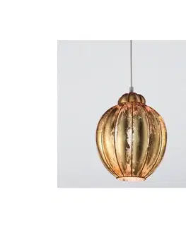 Svietidlá SIRU-Luster na lanku FOGLIA ORO 1xE27/60W/230V pr.25 cm zlatá benátske sklo/zlatý MS306-030CFO