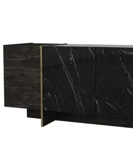 Komody Konzolový stolík Veyron - Black, Gold