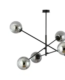 Svietidlá EMIBIG Luster na tyči LINEAR 6xE14/10W/230V čierna/šedá 1167/6