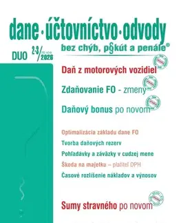 Dane, účtovníctvo Dane účtovníctvo odvody 2-3/2026 - Daň z motorových vozidiel - Kolektív autorov