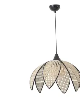 Svietidlá  Luster na lanku FUME 1xE27/40W/230V pr. 40 cm čierna/béžová 846STL1874