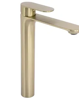 Kúpeľňové batérie REA - Umývadlová batéria Drop Brush Gold vysoká REA-B4637