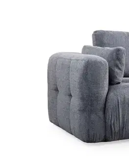 Sedacie súpravy Rohová sedacia súprava / Rohová pohovka Amaris 3 Seater With Pouffe - Grey