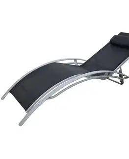 Záhradné lehátka Lehátko Luna XT5383A čierne