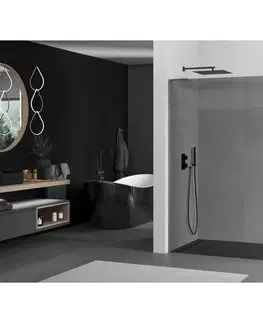 Sprchové dvere MEXEN/S - Kioto L Sprchová zástena WALK-IN 100 x 200, grafit, grafit kartáčovaná 800-100-103-66-40