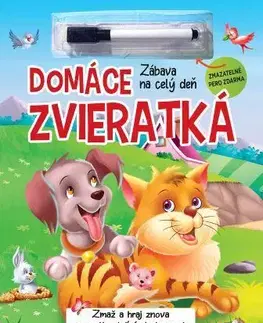 Nalepovačky, vystrihovačky, skladačky Domáce zvieratká + zmazateľné pero