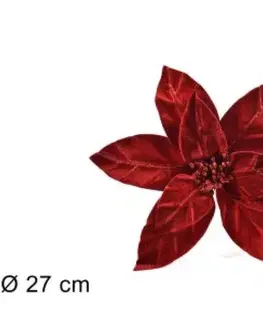 Vianočné dekorácie MAKRO - Ruža vianočná 50cm