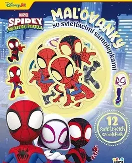 Nalepovačky, vystrihovačky, skladačky Maľovanky so svietiacimi samolepkami - Spidey