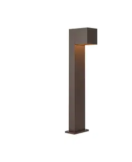 Zahradne stlpove lampy Vonkajšia lampa hrdzavo hnedá 65 cm vrátane LED IP64 so tlmeným svetlom a solárnym panelom - Charlene