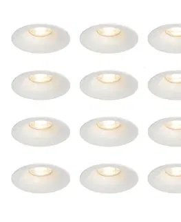 Zapustené svietidlá Sada 12 vstavaných bodových svetiel bielych GU10 50 mm - Gijs