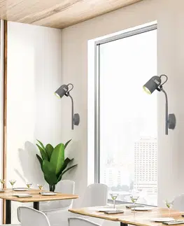 Nástenné svetlá Nástenná lampa 1xE14 sivá 40cm ŠEDÁ