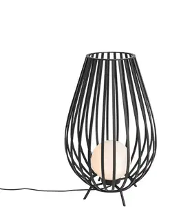 Vonkajšie stojanové svietidlá Dizajnová stojaca lampa čierna s opálom 70 cm - Angela