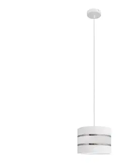 Svietidlá  Luster na lanku HELEN 1xE27/15W/230V pr. 20 cm biela W-KM 0801/1 WT+SL+MAT