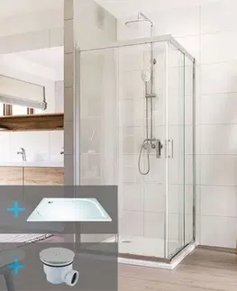 Sprchovacie kúty Mereo Sprchovací kút, LIMA, štvorec, 90 cm, chróm  ALU, sklo Číre CK608A23KM