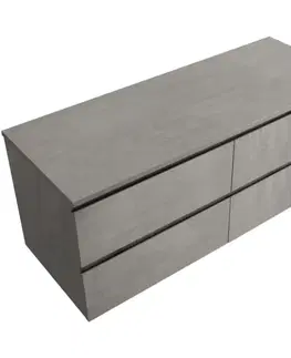 Kúpeľňový nábytok CERANO - Kúpeľňová skrinka Carole + doska pod umývadlo Navira Slim - 18 mm - betónovo šedá - 120x49,8x46 CER-8050BD82983