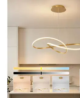 Svietidlá BRILAGI - stmievateľný LED luster na lanku INFINITY LED/80W/230V 80x80 cm zlatý + diaľkové ovládanie BRI911