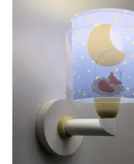 Svietidlá Dalber 76639 - Detská nástenná lampa MOON DREAMS 1xE27/15W/230V modrá 76639