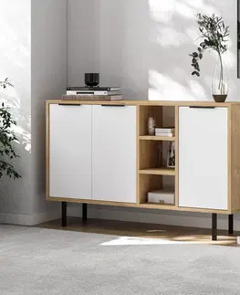 Komody Konzolový stolík Viyana - Sapphire Oak, White