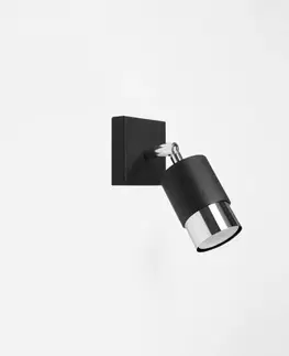 Lampy do obývačky Nástenné svietidlo Nero A-1064 čierna/chróm