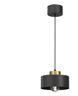 Svietidlá  Luster na lanku MARTI 1xE27/15W/230V čierna/zlatá 9997