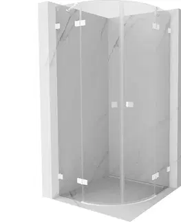 Sprchovacie kúty MEXEN/S - Lunar sprchovací kút štvrťkruh krídlový 70 x 70, transparent, biela 833-070L-070P-20-00
