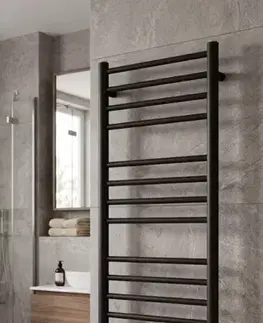 Radiátory do kúpeľne Radiátor kombinovaný SAT Paul 114x50 cm stredové pripojenie čierna matná SATRAPA1140500SBL SATRAPA1140500SBL