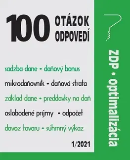 Dane, účtovníctvo 100 otázok a odpovedí - ZDP po novom, Optimalizácia - Kolektív autorov