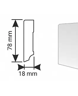 Soklové lišty > KP 80 MDF lišta KP 80 F rovná hrana 00088