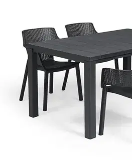 Záhradné plastové zostavy Elvisia Záhradný set JOYCE 4 + 1 | grafit