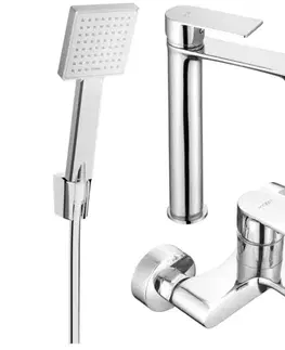 Sprchy a sprchové panely MEXEN/S - Royo R45 Set umývadlové a vaňové batérie s príslušenstvom, chróm 72213R45-00