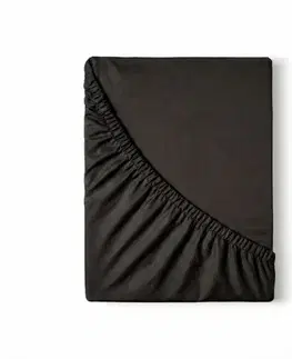 Plachty Kvalitex Saténové prestieradlo s gumou čierna, 80 x 200 cm