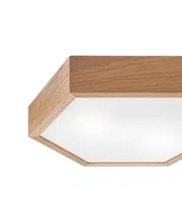 Svietidlá  Stropné svietidlo OAK HEX 2xE27/60W/230V pr. 43 cm dub LD-PD 5.2 oak