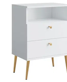 Nočné stolíky KONDELA Igne Typ 2 nočný stolík biela / zlatá