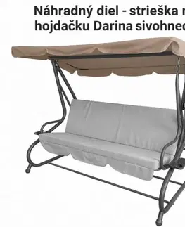 Záhradné hojdačky GARDENKUS ND Strieška - textília na hojdačku DARINA sivohnedá