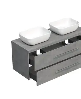 Kúpeľňový nábytok Kúpeľňová skrinka pod umývadlo s doskou SAT Cube Way 120x47,5x46 cm betón mat CUBE461203BESAT45 CUBE461203BESAT45