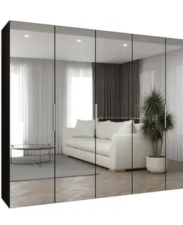 Šatníkové skrine Skriňa Marbella III 300 čierna/kašmír
