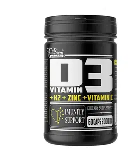 Vitamín D Vitamín D3,K2,Zinok,Vitamín C - FitBoom 60 kaps.
