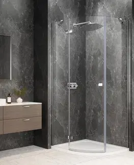 Sprchové dvere POLYSAN - GLOBE CHROME štvrťkruhová sprchová zástena 1000x900, číre sklo, ľavá GB2190LC