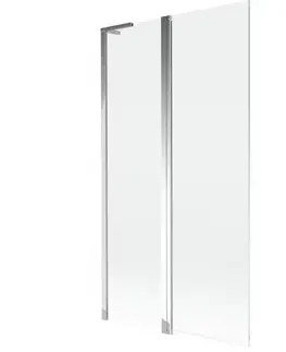 Sprchové dvere MEXEN/S - Mist L vaňová zástena 2-krídlová 100 x 150, transparent, chróm 8A9L-100-011-01-00
