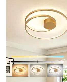Svietidlá BRILAGI- stmievateľné LED stropné svietidlo TWISTER LED/48W/230V pr. 50 cm zlaté + diaľkový ovládač BRI494