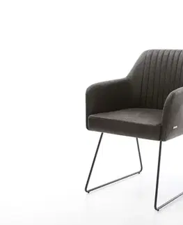 Jedálenské stoličky DELIFE Jedálenská stolička Greg-Flex mikrovlákno antracitová vintage tenká podstava čierna vrecková pružina