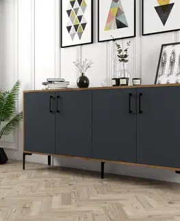 Komody Konzolový stolík Kiev - Walnut, Anthracite