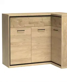 Komody do spálne Komoda Rohová Doska M15 Mediolan Natural Hikora