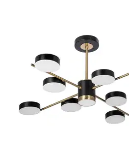Svietidlá  LED Luster na tyči 8xLED/7W/230V + LED/6W 3000-6000K pr. 77 cm zlatá/čierna W-N6369/8